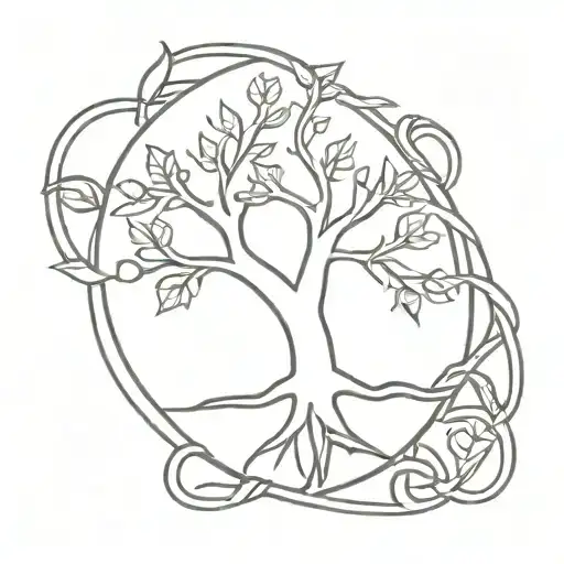 firefighter cross and celtic tree of life tattoo design idea