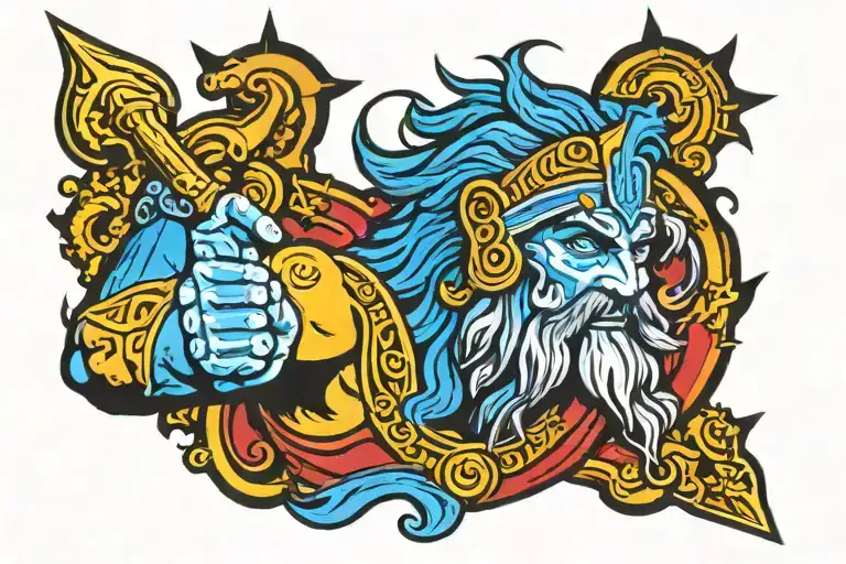 Greece god of warriors tattoo design idea