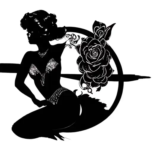 Black Pin Up Girl tattoo design idea