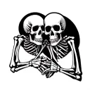 Two Skeletons Holding Hands tattoo design idea