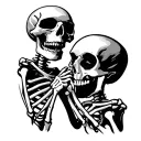 Two Skeletons Holding Hands tattoo design idea