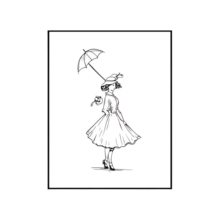 mary poppins  tattoo design idea
