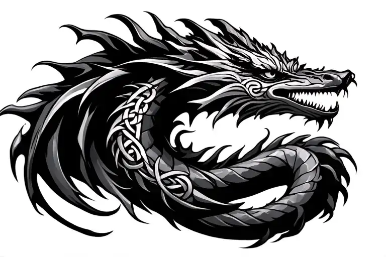 dragon celtic tattoo design idea