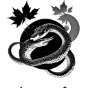 A japanese traditional style sleeve tattoo of snake that incorporates maple leaves, and has waves in the background. tattoo design idea