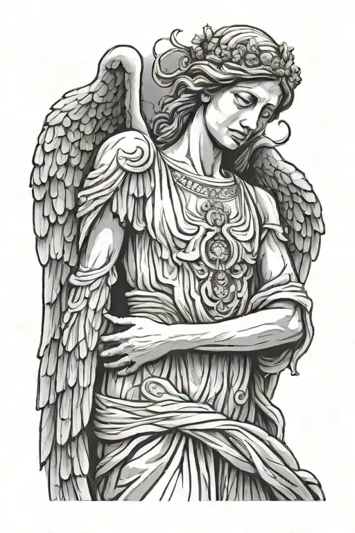 weeping angel arm sleeve tattoo design idea