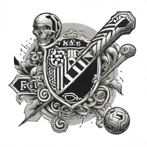 Flamengo regatta club with Libertadores da América three-time championship tattoo design idea