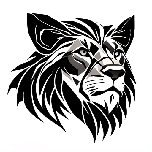 lion face tattoo design idea