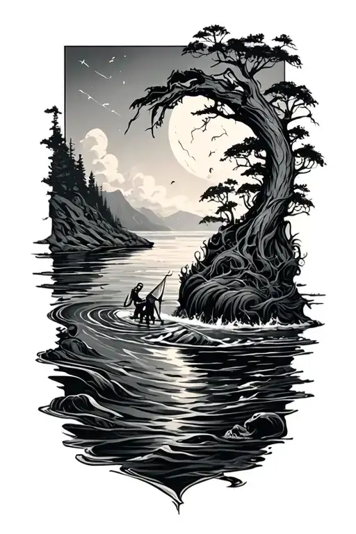 River styx tattoo design idea