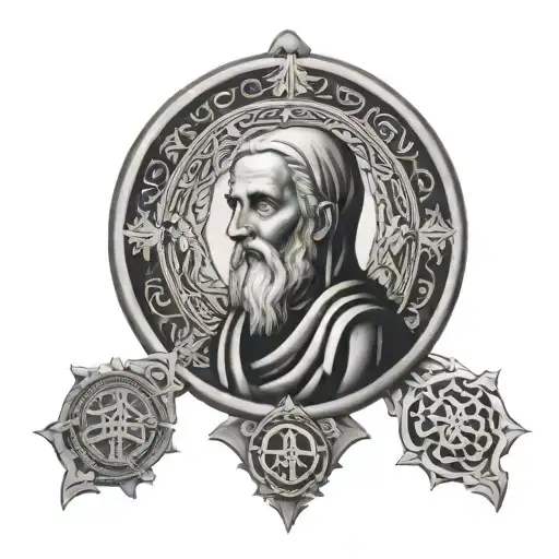 st benedict medal tattoo design idea