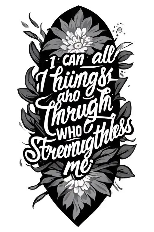 Bible Verse "I can do all things through Christ who strengthens me" tattoo design idea