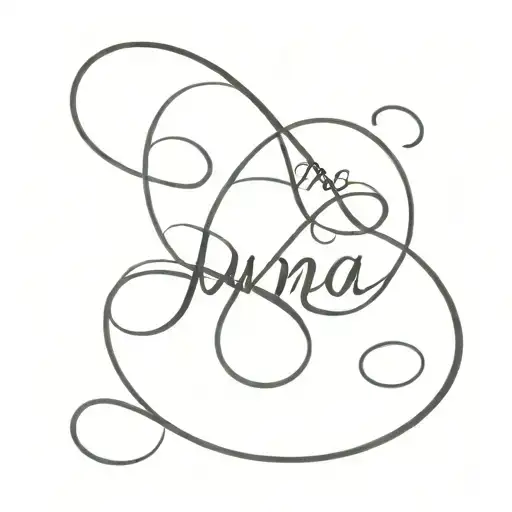 A minimalist tattoo of a delicate infinity symbol with the word 'Anna' written in cursive within the loops tattoo design idea