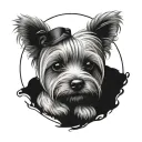 Yorkie with teddy bear tattoo design idea