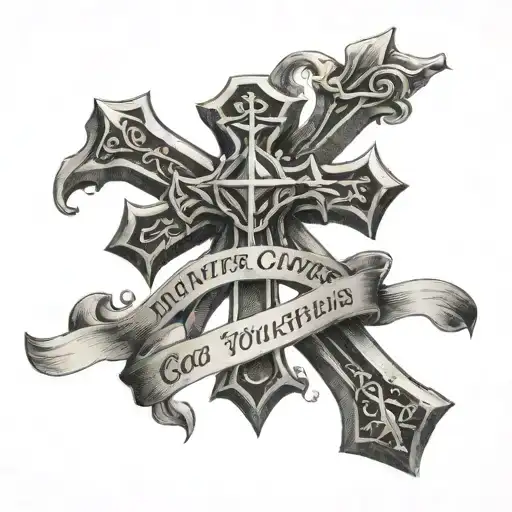 cross made by this saying God gives his toughest battles to his strongest soldiers  tattoo design idea
