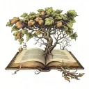 How about a tattoo of a tree growing out of a book? The roots could wrap around the book, symbolizing knowledge and grow tattoo design idea