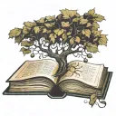 How about a tattoo of a tree growing out of a book? The roots could wrap around the book, symbolizing knowledge and grow tattoo design idea