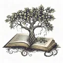 How about a tattoo of a tree growing out of a book? The roots could wrap around the book, symbolizing knowledge and grow tattoo design idea