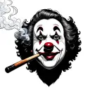 Clown Smoking tattoo design idea