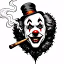 Clown Smoking tattoo design idea