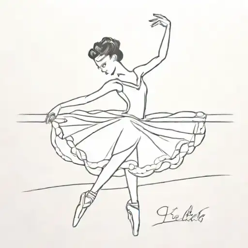 Ballerina dancing gracefully tattoo design idea