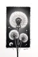 dandelion blowing tattoo design idea