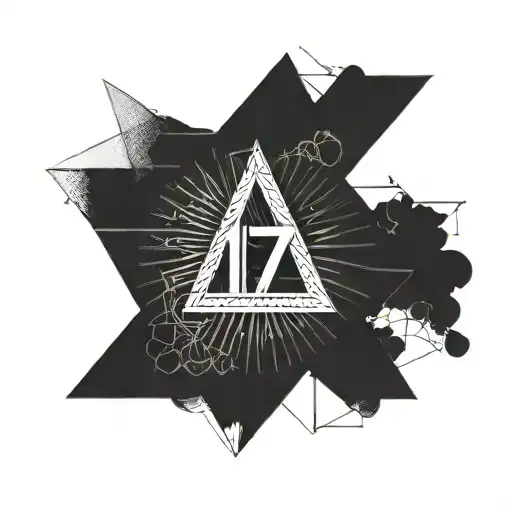 triangle containing number 17 in roman numerals tattoo design idea