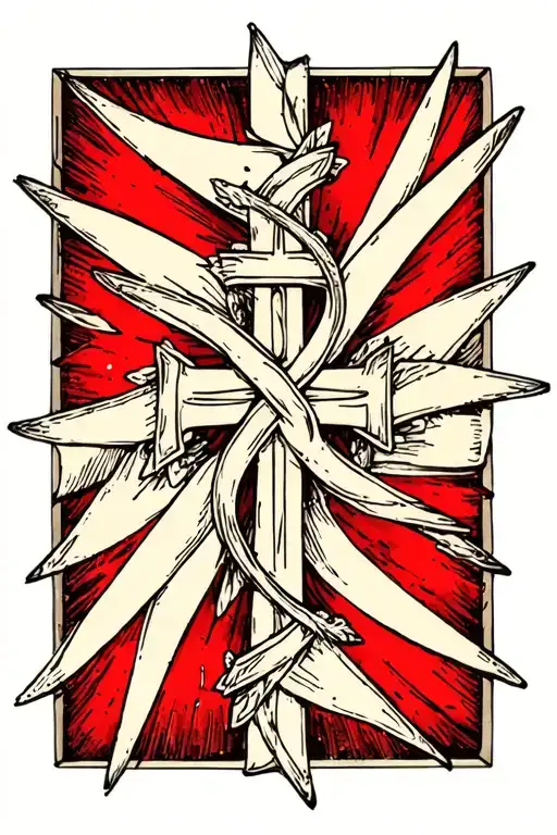 ship pinwheel christian cross wrapped together tattoo design idea