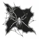 spider weaving a web tattoo design idea