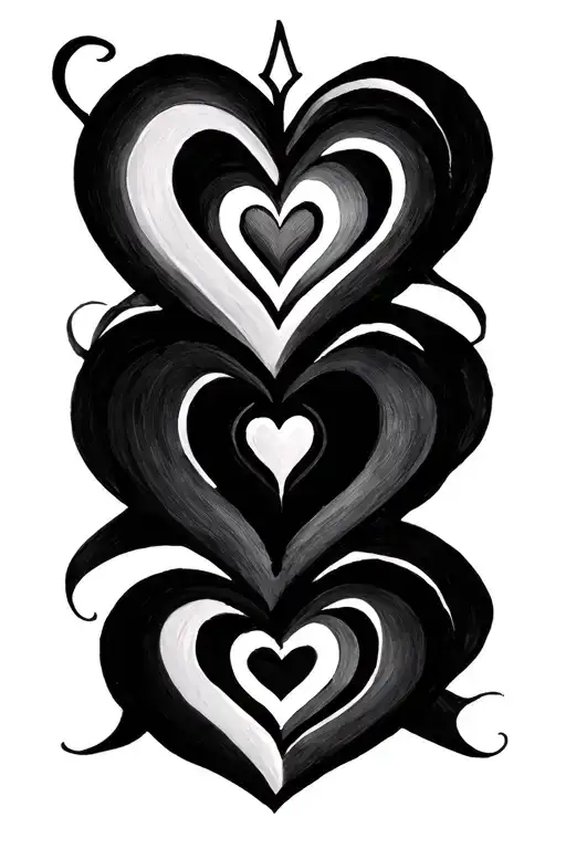 hearts with i itials  J C E E  tattoo design idea
