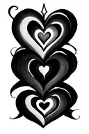 hearts with i itials  J C E E  tattoo design idea