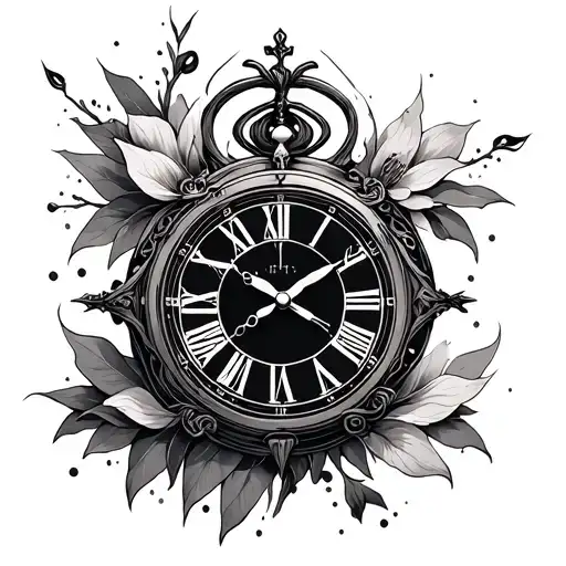zenitsu with clock tattoo design combining elements tattoo design idea