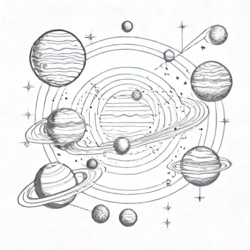 solar system tattoo design idea