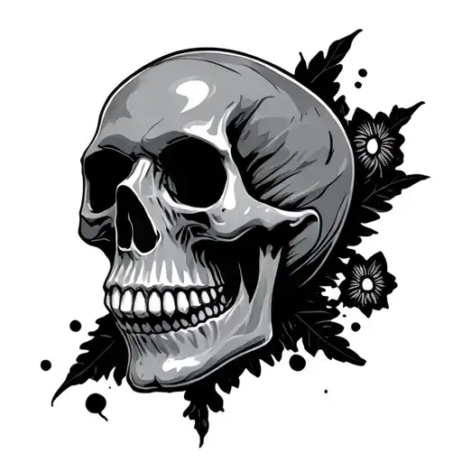 skulle funny tattoo design idea