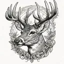 white tail deer tattoo design idea