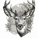 white tail deer tattoo design idea
