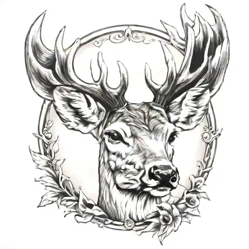 white tail deer tattoo design idea