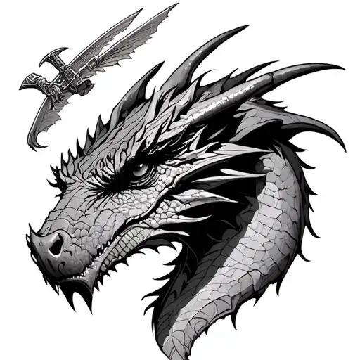 Design a tattoo using pieces from Harry Potter, Star Wars, Percy Jackson, Lord of the Rings, and How To Train Your Drago tattoo design idea