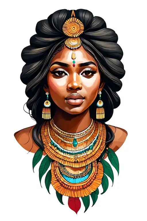African Goddess tattoo design idea