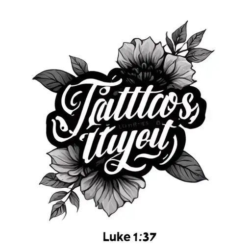 luke 1:37 bible verse cool design tattoo design idea