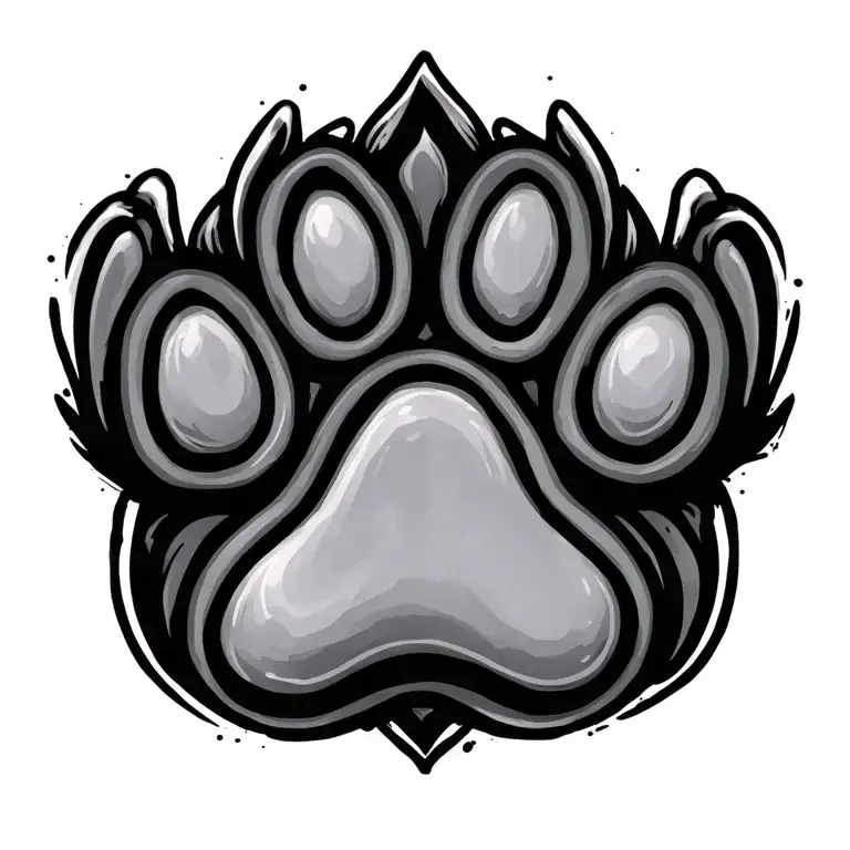 dog paw print tattoo design idea