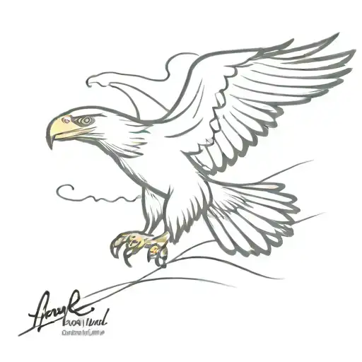 eagle flying, writing "langkawi" tattoo design idea