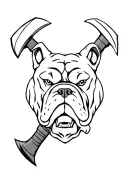 army, bulldog, coss tomahawks, ford tattoo design idea