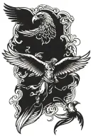 Jesus and eagle wings tattoo design idea