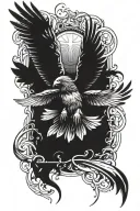 Jesus and eagle wings tattoo design idea