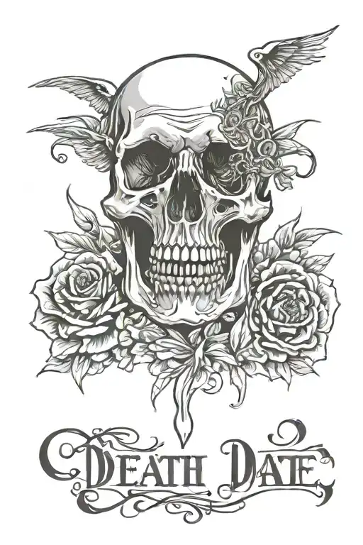death date tattoo design idea