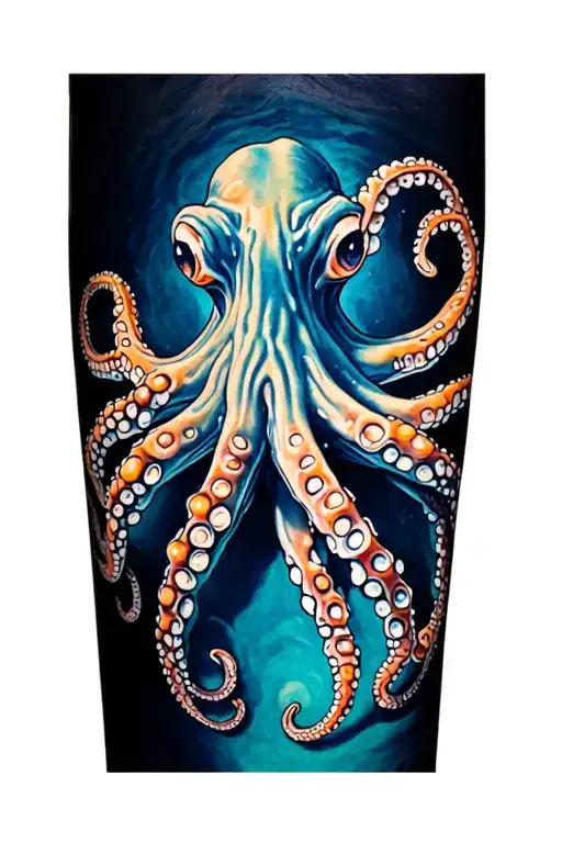 blue-ringed octopus wrapped around my lower forearm tattoo design idea