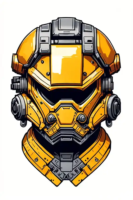 Helldivers 2 Helmet tattoo design idea