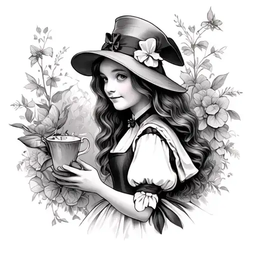 Alice in Wonderland tattoo design idea