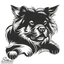 smooth coat chow chow silhouette front sit tattoo design idea