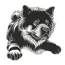smooth coat chow chow silhouette front sit tattoo design idea