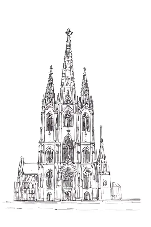 Cologne Cathedral with the song Lil Pipa tattoo design idea